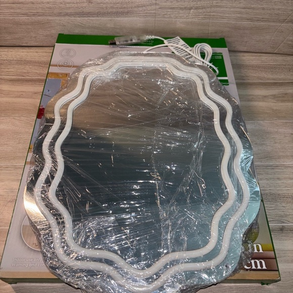 Ashland LED Neon Mirror - Blue and Silver - Picture 6 of 6